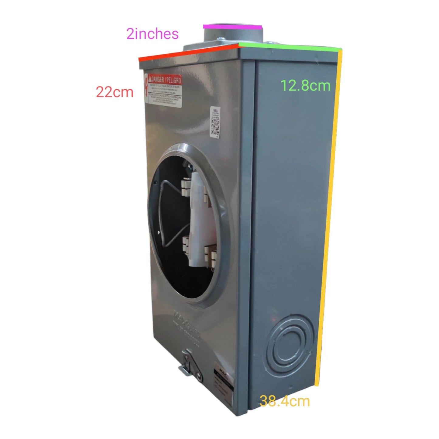 Cirtech KWH Meter Base 8 Jaws 2 Inches Rectangular Meter Base Max 200A