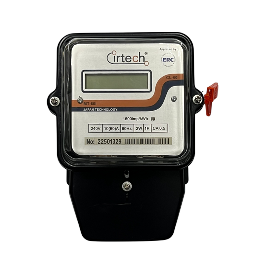 Cirtech KWH Meter 60A 2W Single Phase Submeter 2 Wire Single Phase LCD Monitor