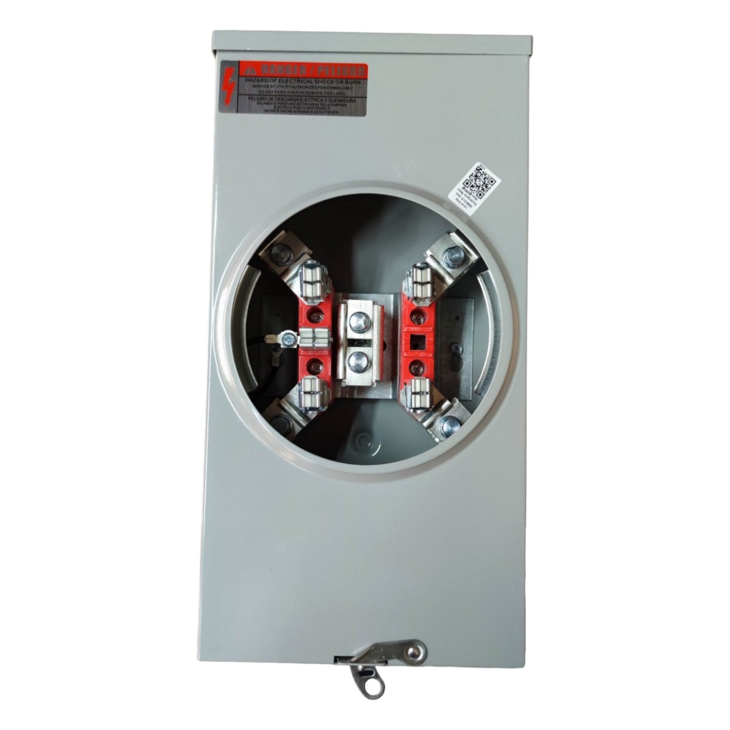 Electrical panel with wiring terminals on a white background