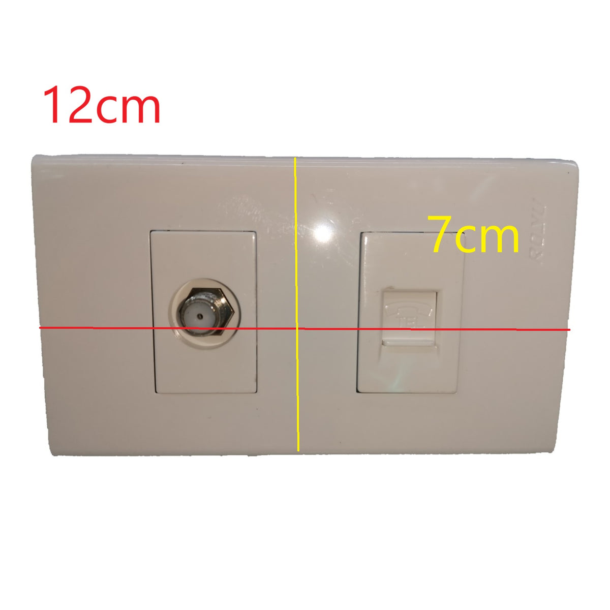 Royu 2 Gang Telephone Modular Jack and Cable TV Socket with Plate Cover Wide Series RWP2/RWX2/RWX1
