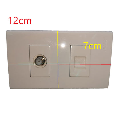 Royu 2 Gang Telephone Modular Jack and Cable TV Socket with Plate Cover Wide Series RWP2/RWX2/RWX1