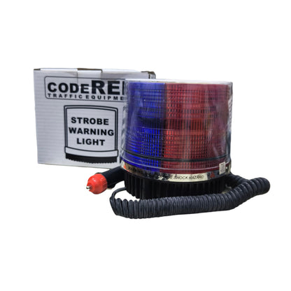 Code Red Strobe Light Red/Blue Warning Light 24V with Magnetic Base 9 Flash