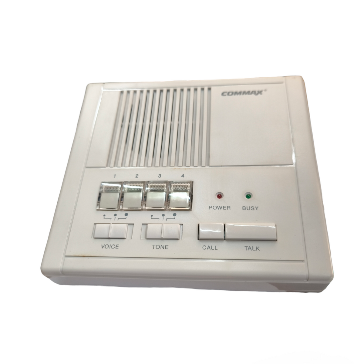 Commax 4 station intercom system with voice tone controls and call talk buttons