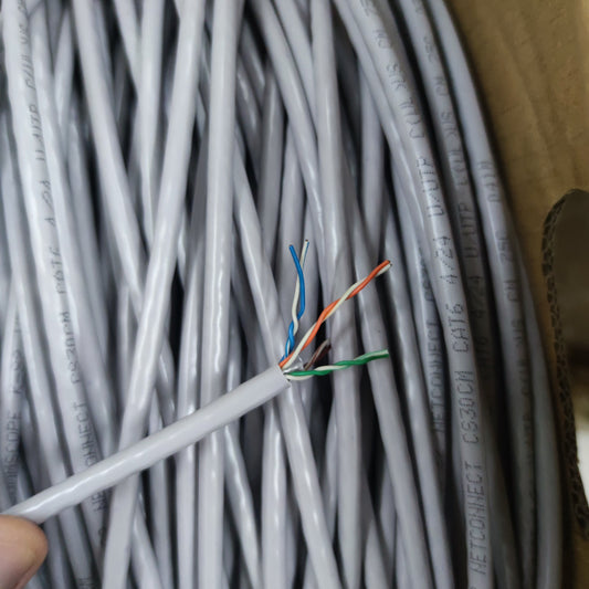 Comscope CAT6 UTP 300 Meters, LAN Cable, Ethernet Cable, Data Cable, Internet Cable, CAT 6 AWG 24 Solid Gray