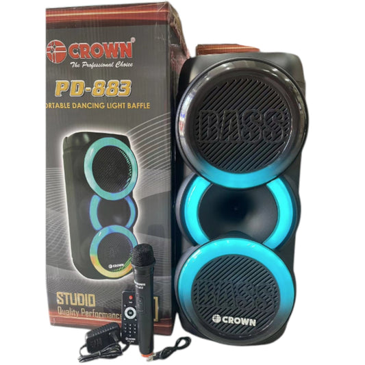 Crown Portable Speaker 250W 2 Woofer 2 Way 4-8 Ohms 270x290x620 PD-883