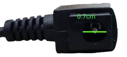 Right angle DC power cable connector with clear measurement for precise installations