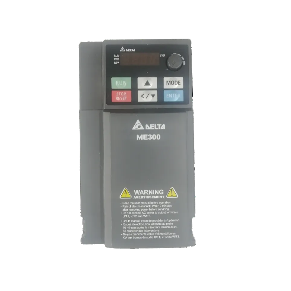 Delta ME300 VFD 3 phase 220V industrial motor controller with user-friendly controls and display
