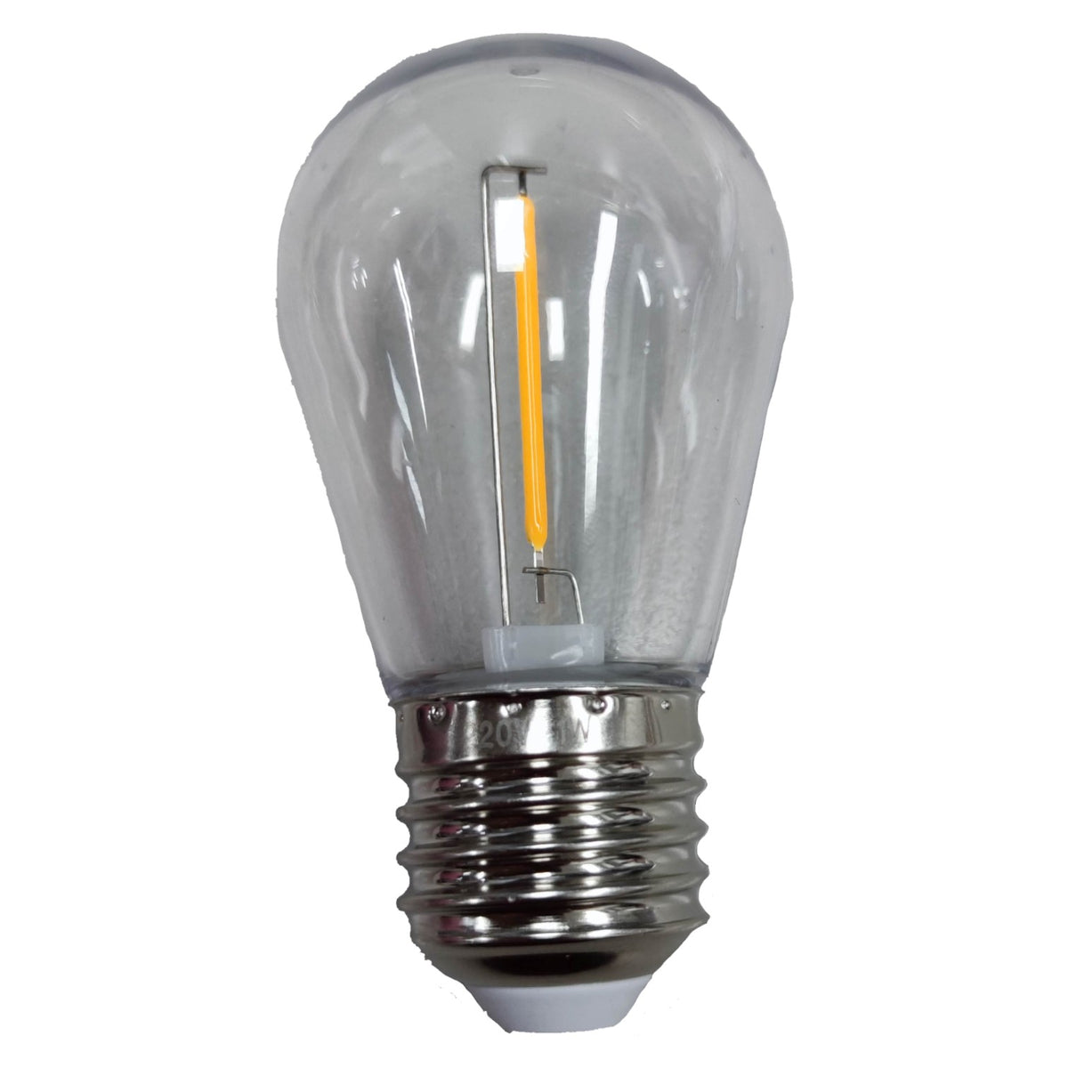Clear LED light bulb on a white background