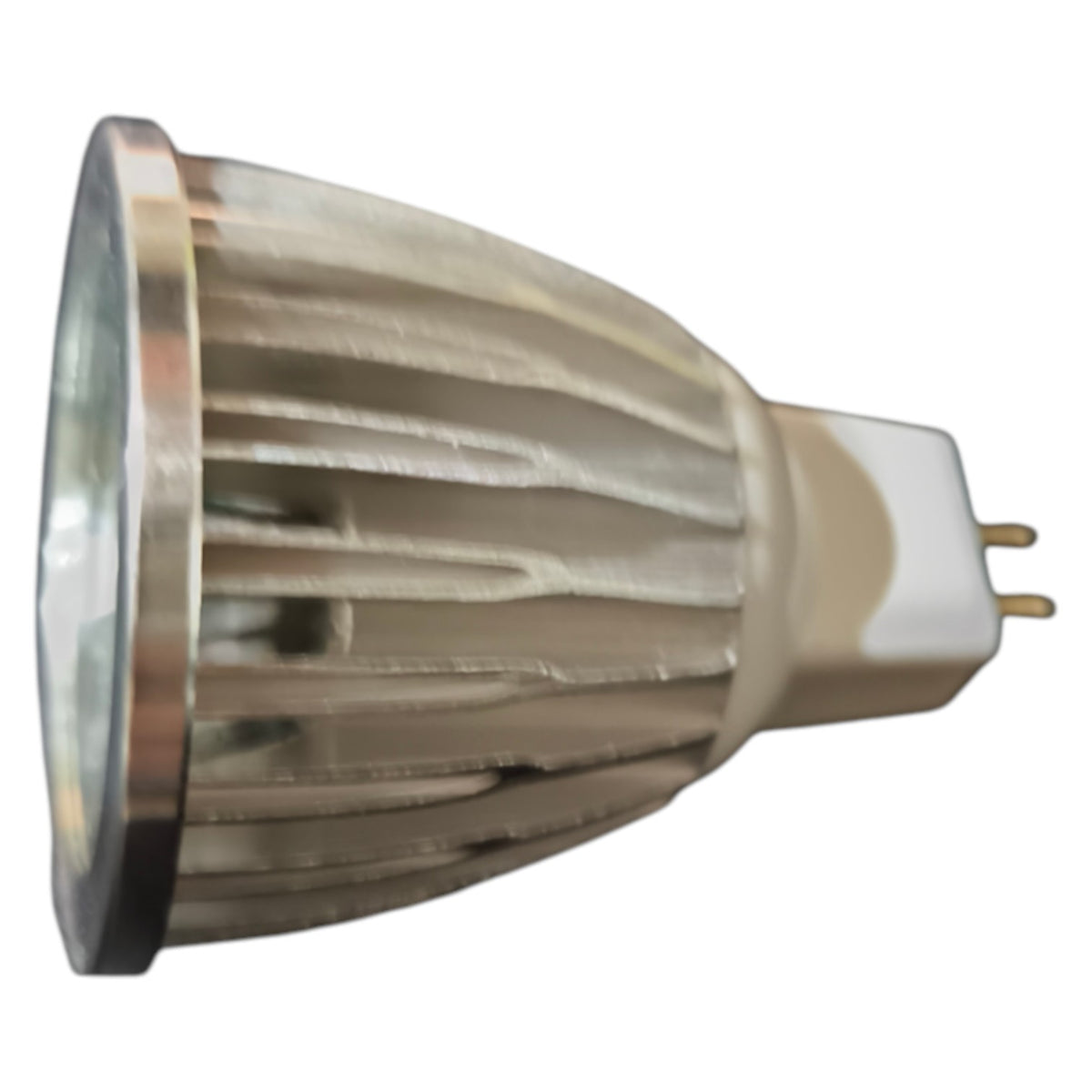 Metallic light bulb on a white background