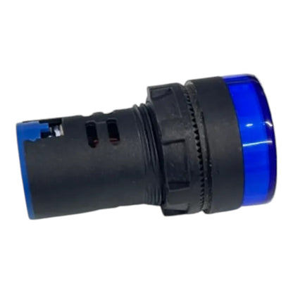 A black plastic cylindrical connector with a translucent blue end cap, shown on a plain white background.