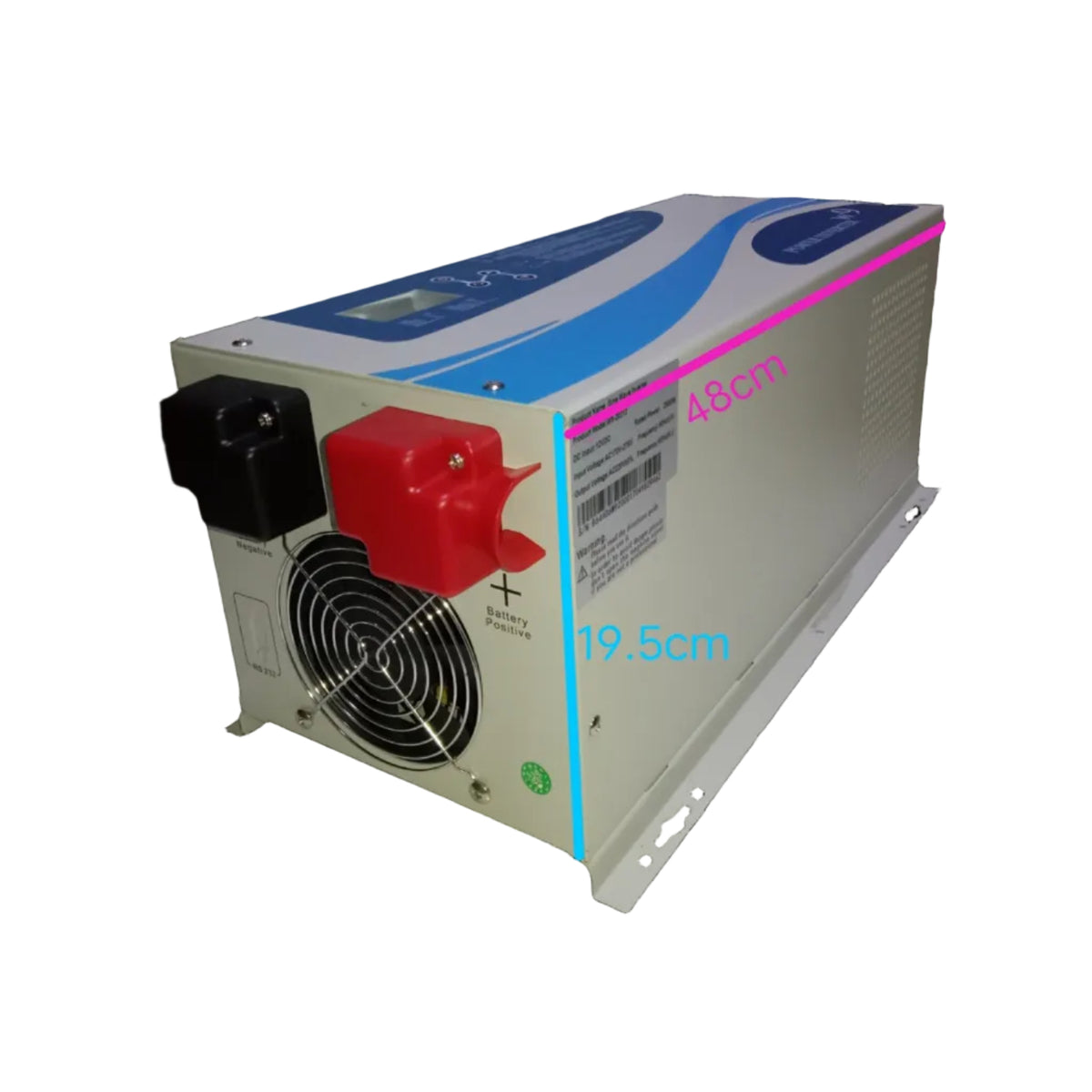 Denko 2000W Inverter 12VDC to 220V AC with cooling fan and battery connection terminals