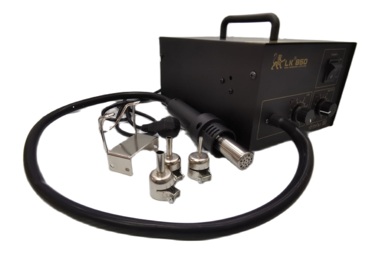 SMD rework station 850 with hot air tools and adjustable temperature settings for electronics repair