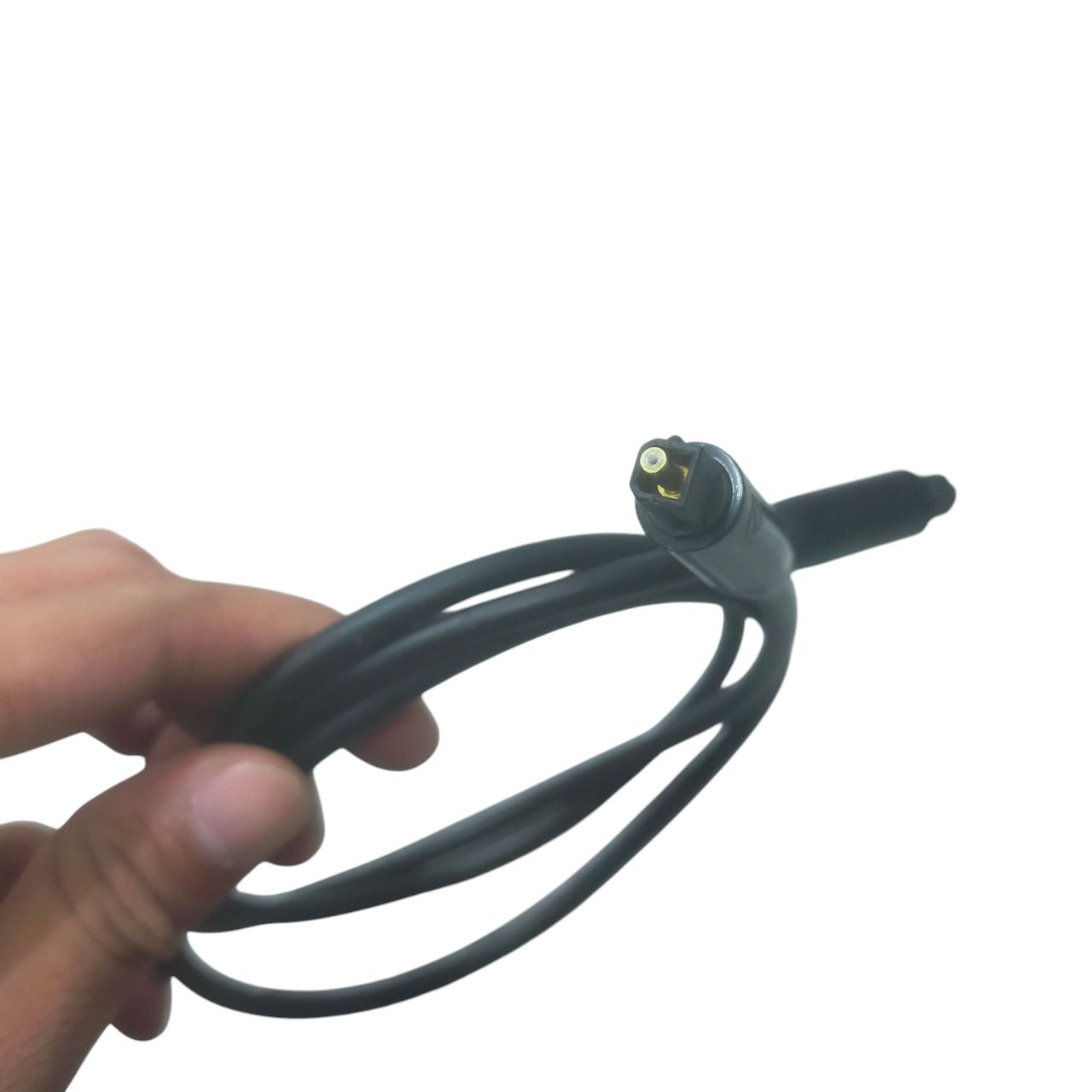 Digital Fiber Round Optical Cable Adapter Audio Male 1 Meter Black