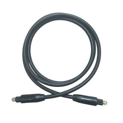 Digital Fiber Round Optical Cable Adapter Audio Male 1 Meter Black