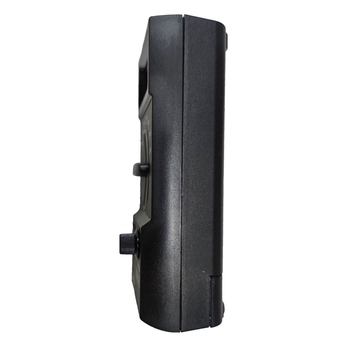 Black electronic device on a white background