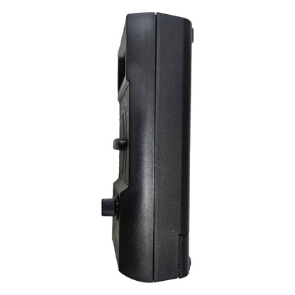 Black electronic device on a white background