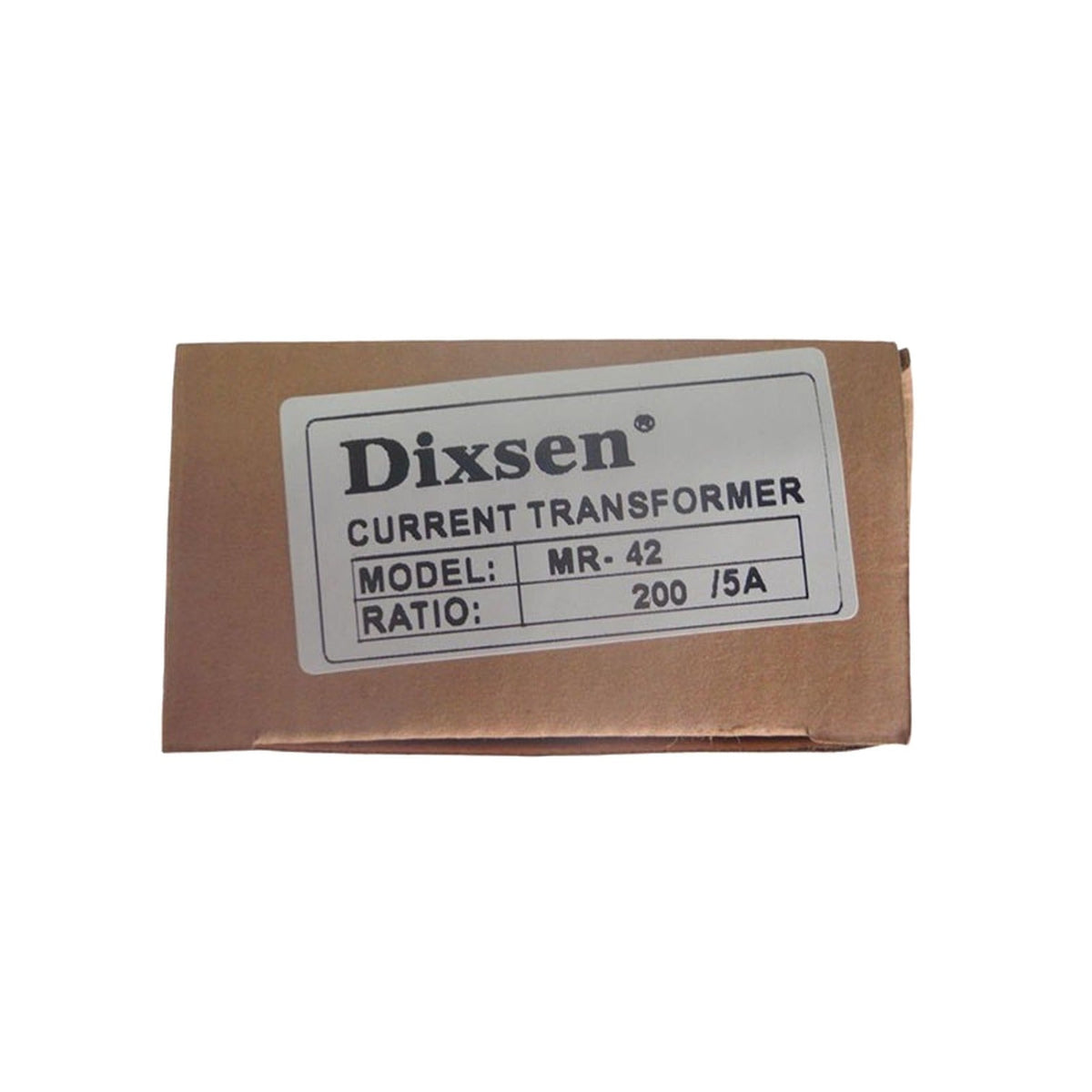 Dixsen MR-42 200/5A current transformer retail box label