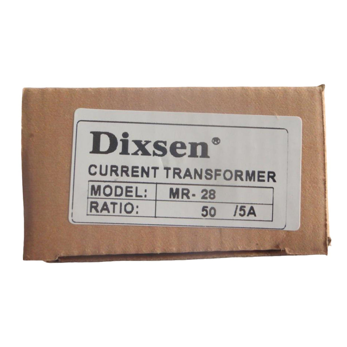 Dixsen MR-28 50/5A current transformer retail box label