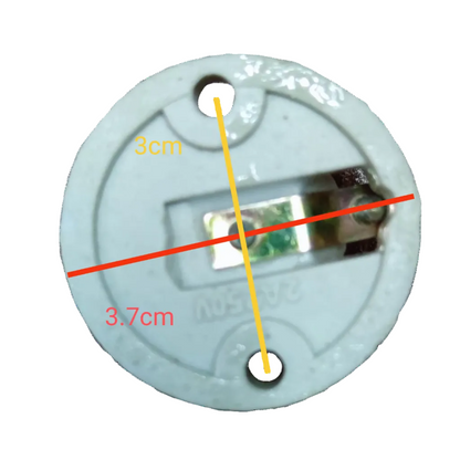 Round electronic component with measurements on a white background E14  Porcelain Socket Receptacle 2A 250V Electx Electrical SUpply