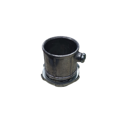 Local EMT connector with lock nut, essential for secure electrical conduit connections