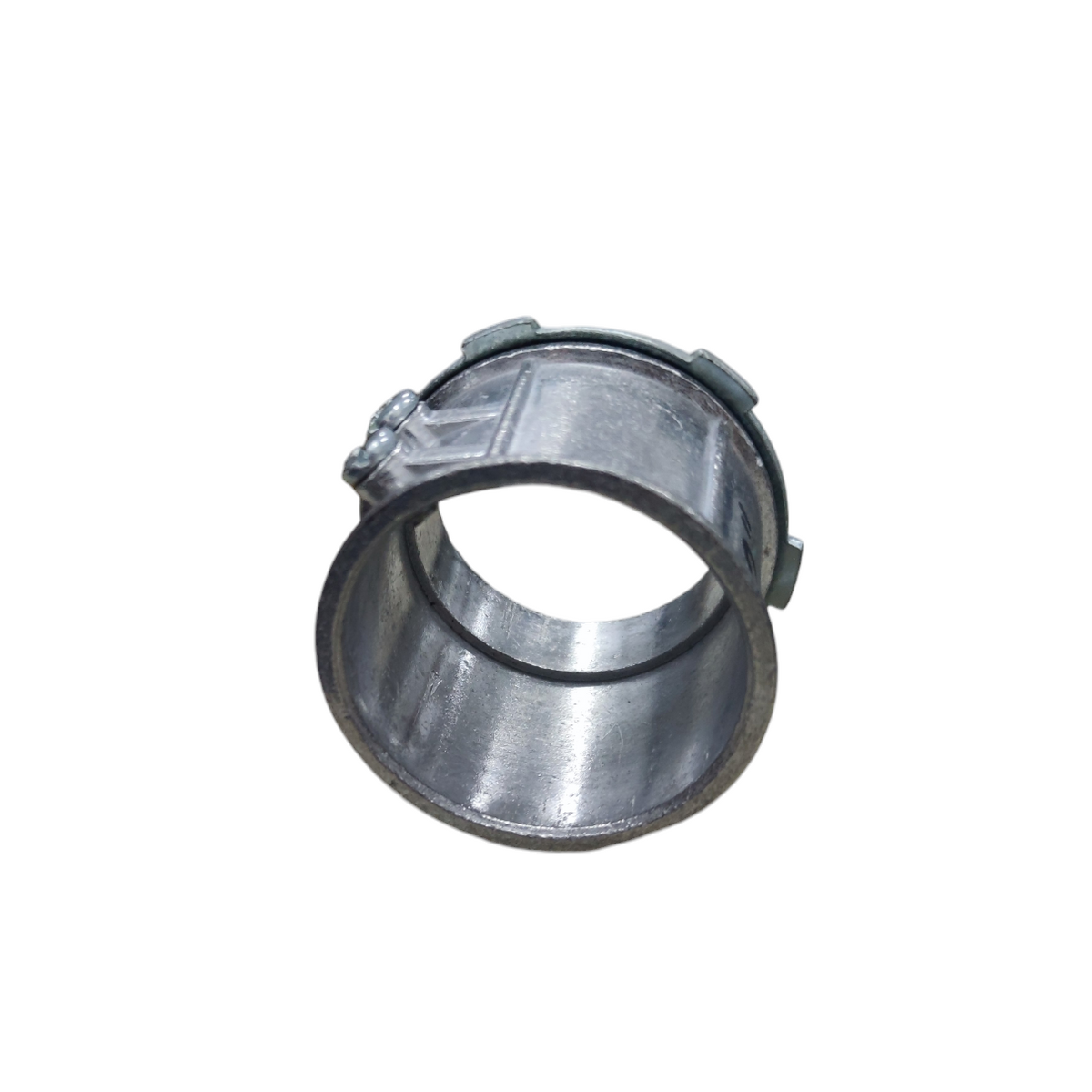 Durable EMT connector with lock nut designed for secure electrical fittings and installations