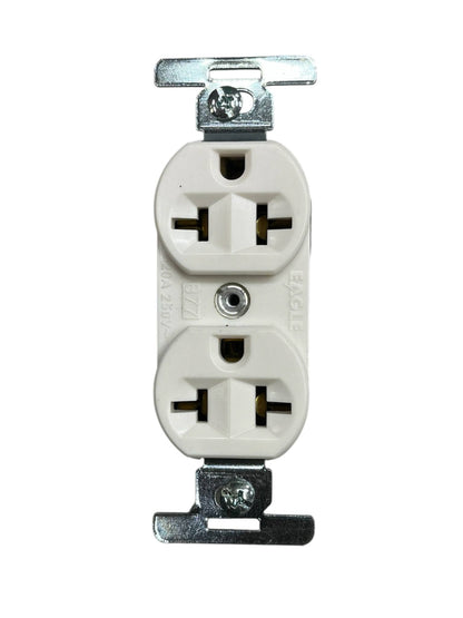 Eagle 2 Gang T-Slot Outlet with Ground 20A 250V CAT 877-IC