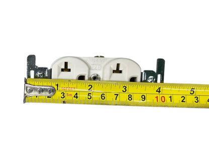 Eagle 2 Gang T-Slot Outlet with Ground 20A 250V CAT 877-IC