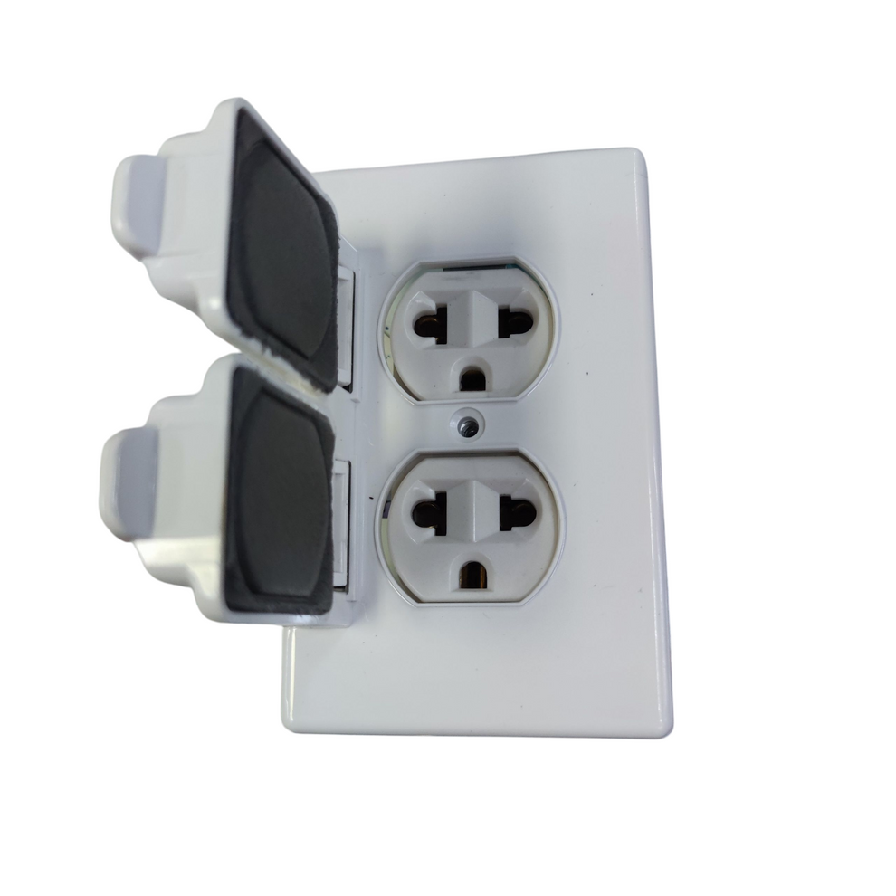 Eagle 2 Gang Weatherproof Universal Outlet with Ground 15A 220V CAT196 ...