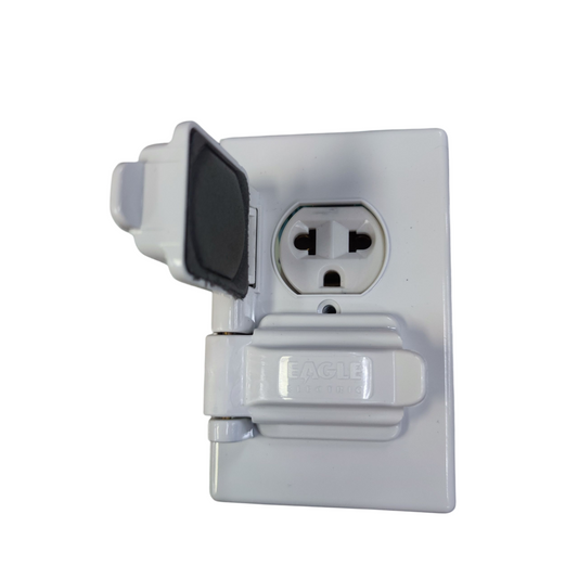 Eagle 2 Gang Weatherproof Universal Outlet with Ground 15A 220V CAT1962/828C