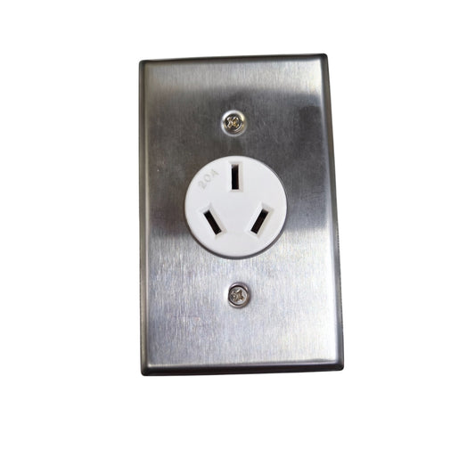 Eagle 1 Gang Range Outlet with Metal Plate Cover 20A 250V H1 CAT815-CS