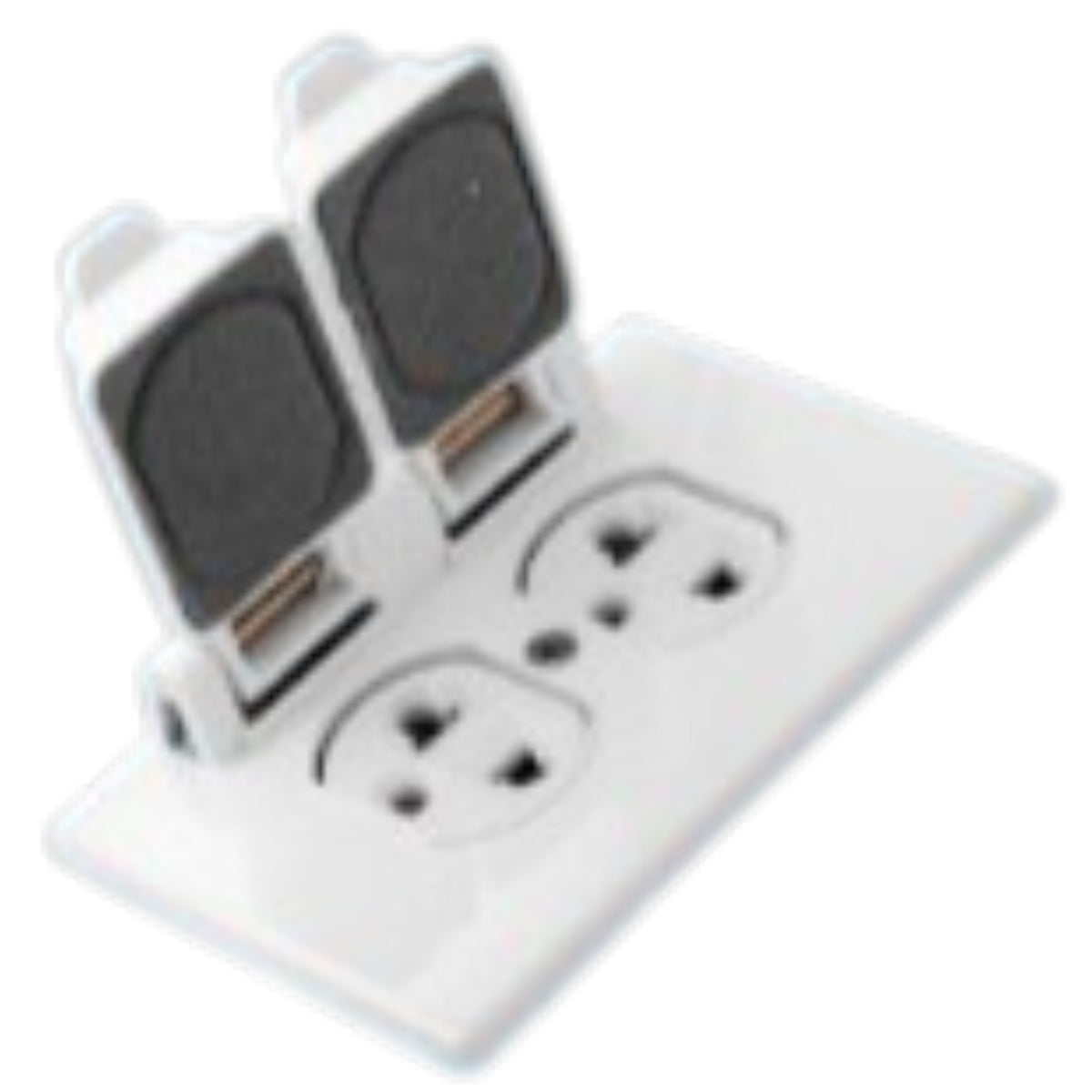 Eagle 2 Gang 10/15A 250V Universal Grounding Duplex Outlet Weatherproof Outlet Outdoor Plate w/ Snap Cover 1961/828C