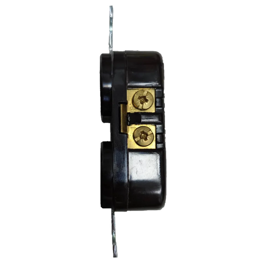 Eagle 2 Gang T-Slot Outlet 15A 250V black power point with brass screw terminals