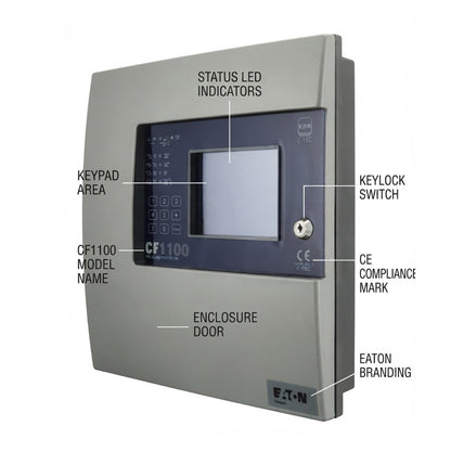 Eaton Cooper Addressable Fire Alarm Control Panel Touchscreen 1 Loop CF-1100VDS