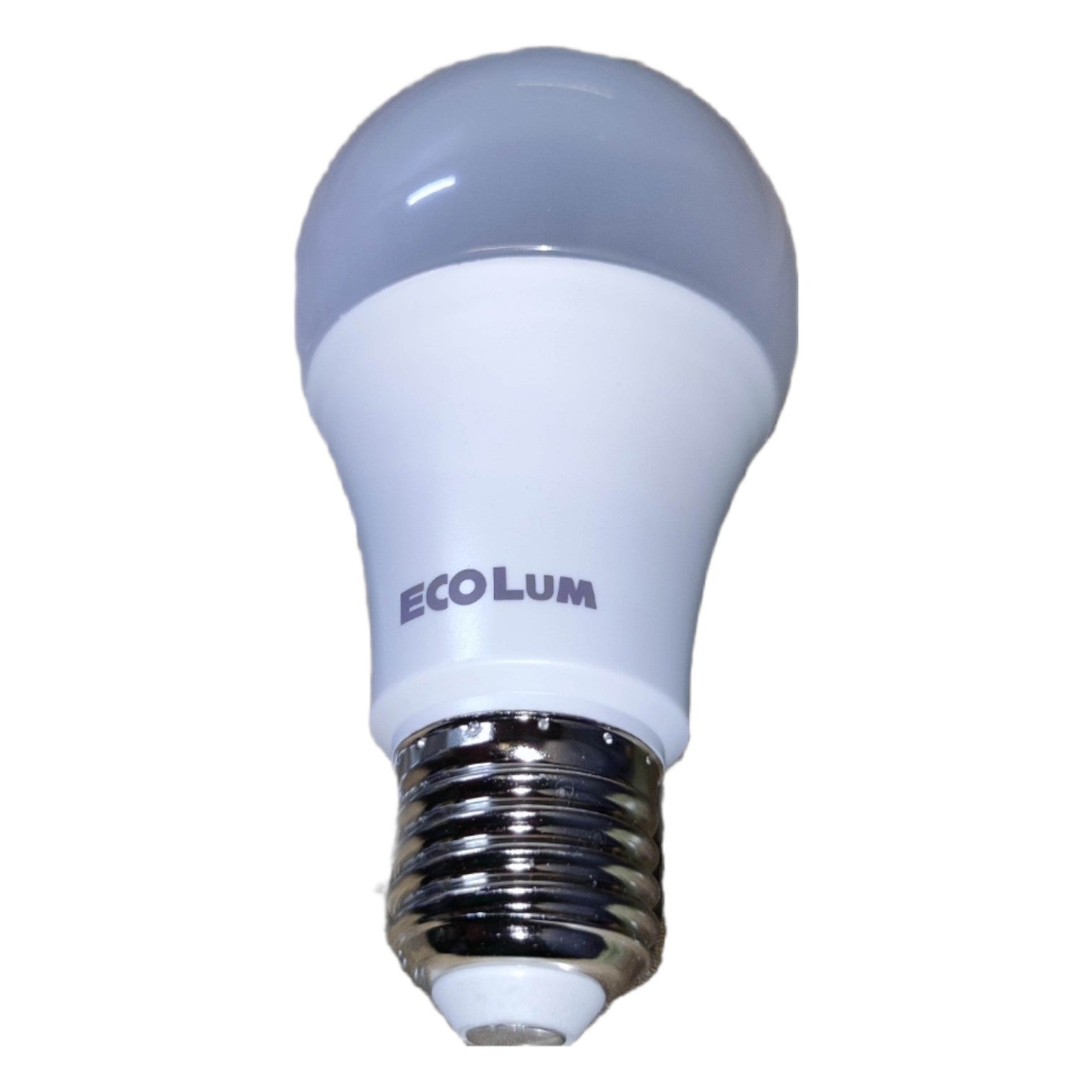 LED light bulb with 'Ecolum' branding on a white background
