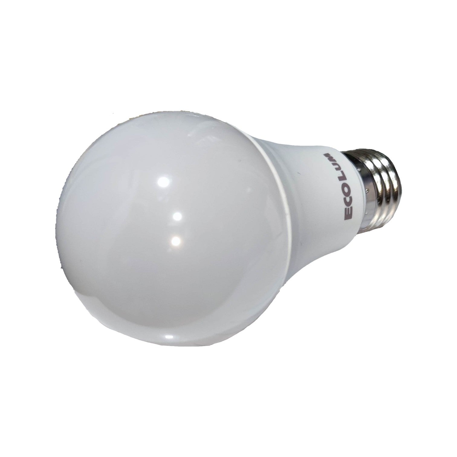 LED light bulb with E26 base on a white background