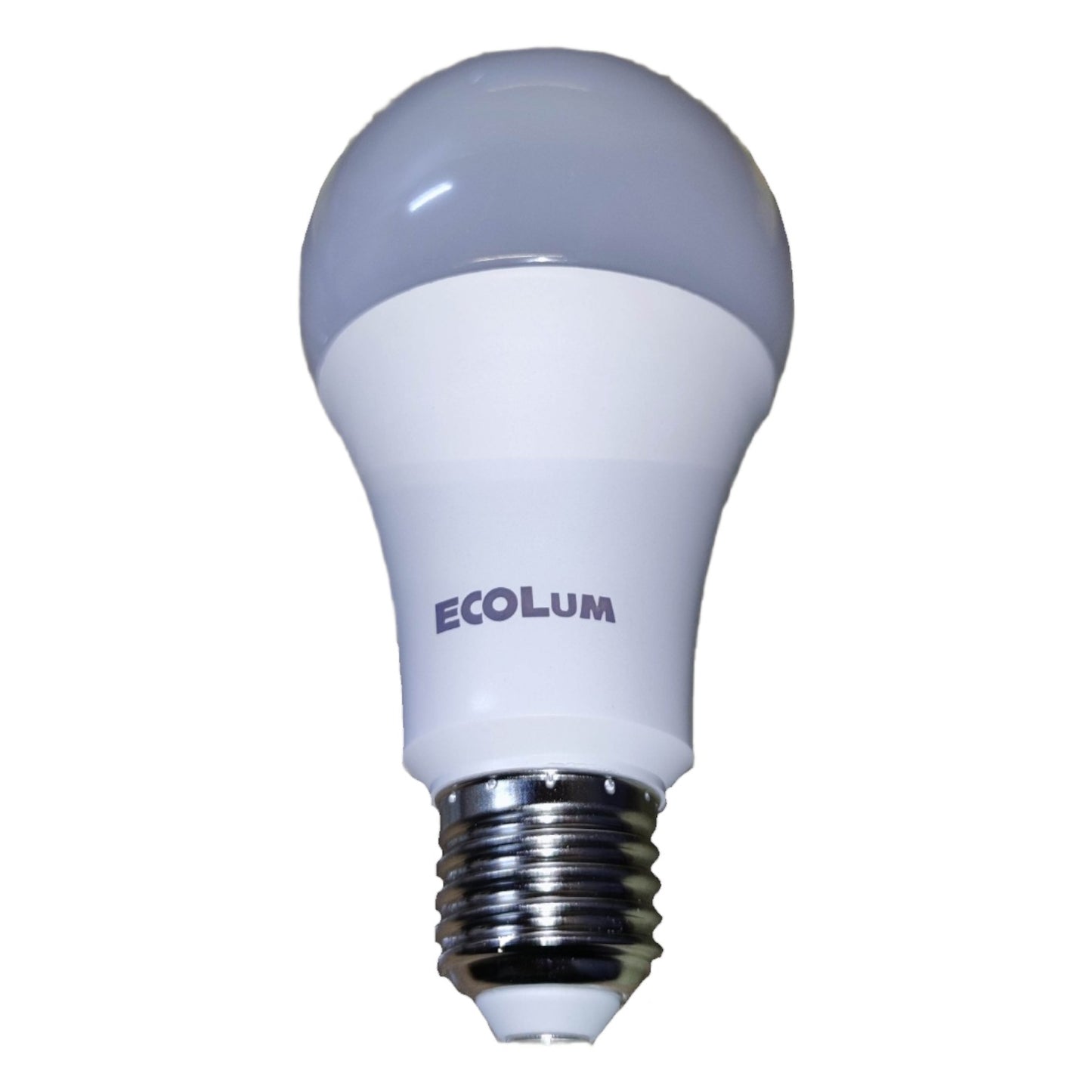 LED light bulb with ECOLUM branding on a white background