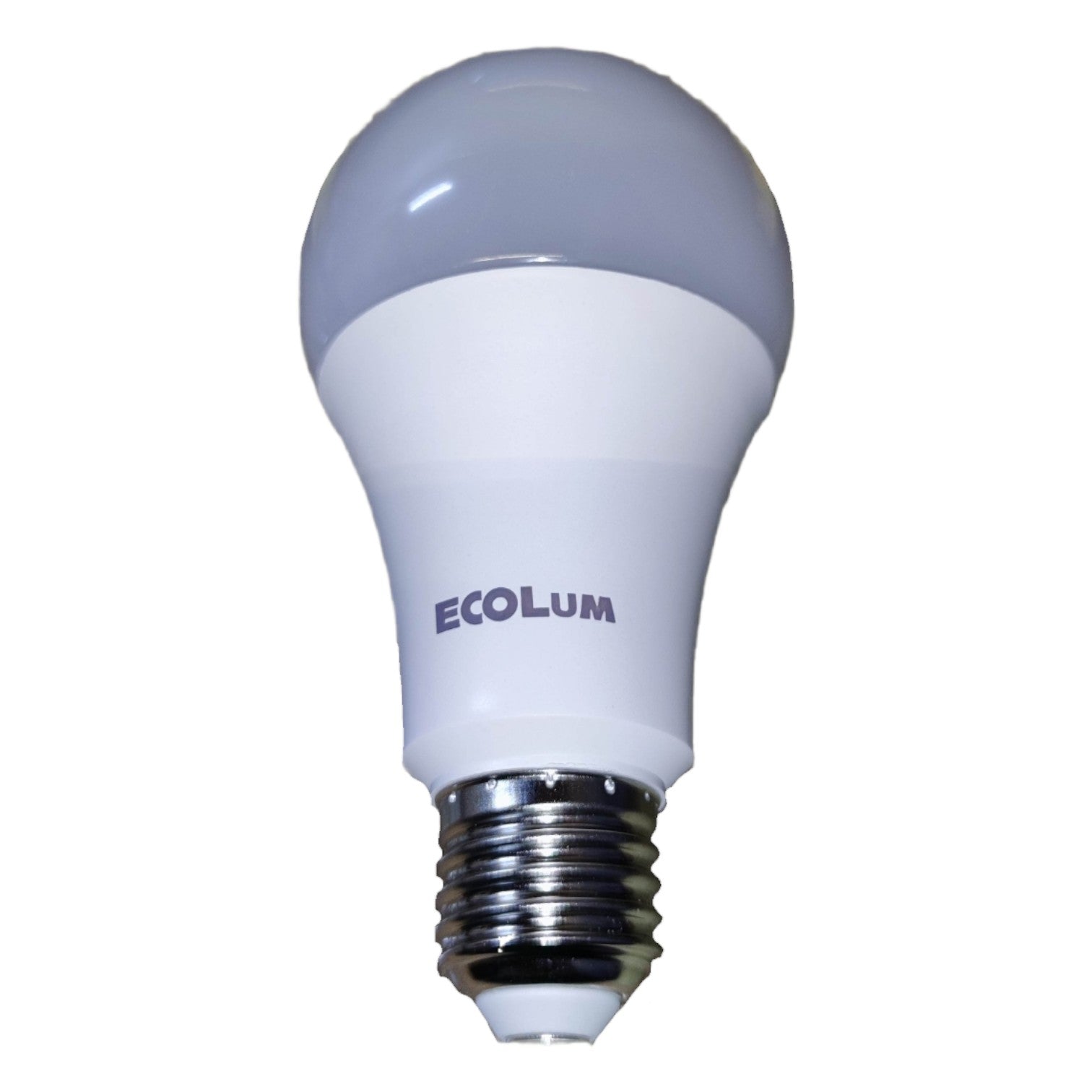 LED light bulb with ECOLUM branding on a white background