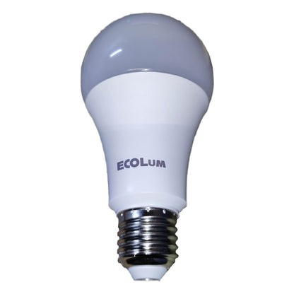 LED light bulb with ECOLUM branding on a white background