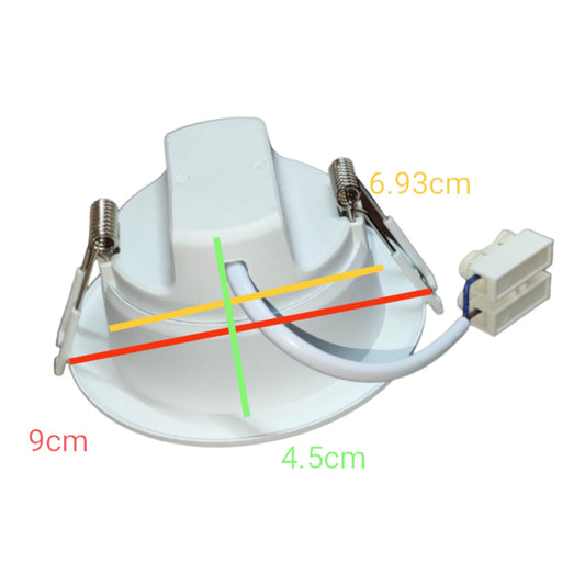 Light fixture with labeled dimensions on a white background