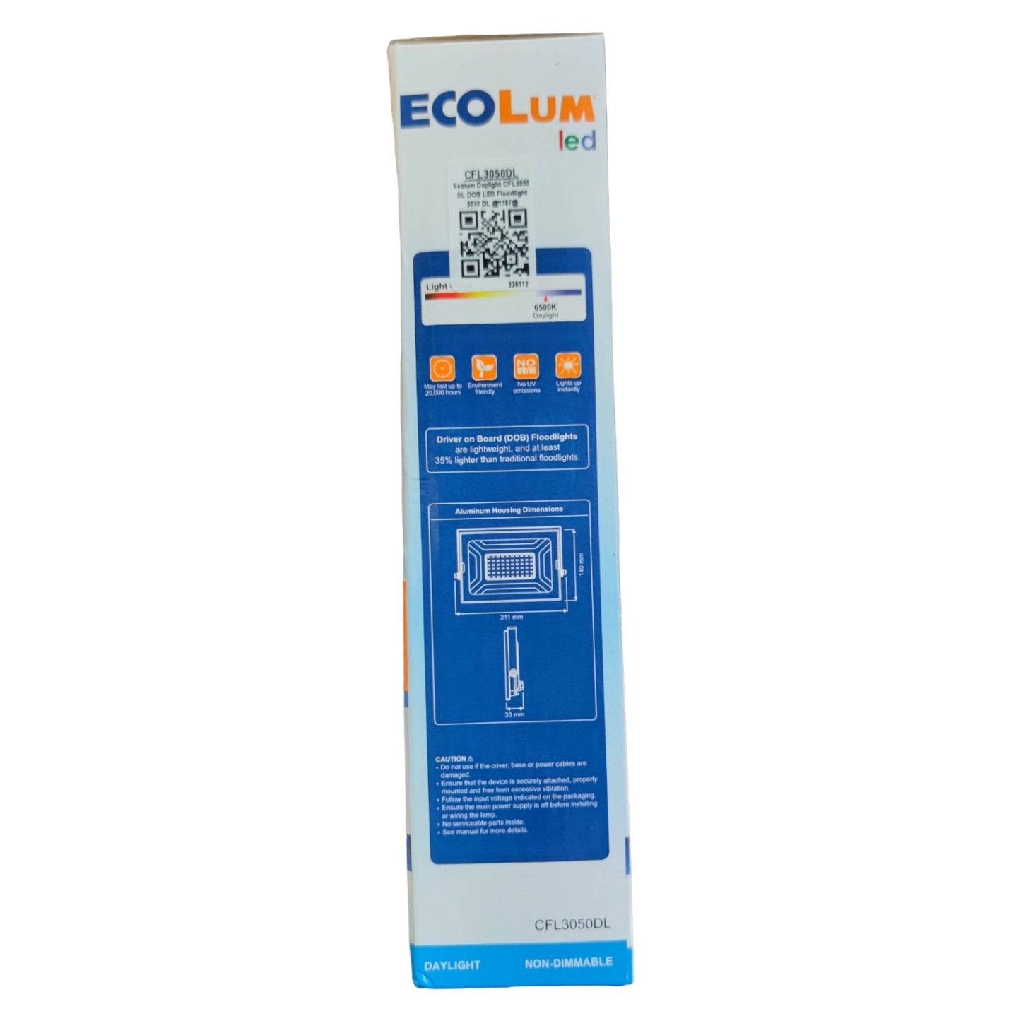 Ecolum LED packaging box on a white background