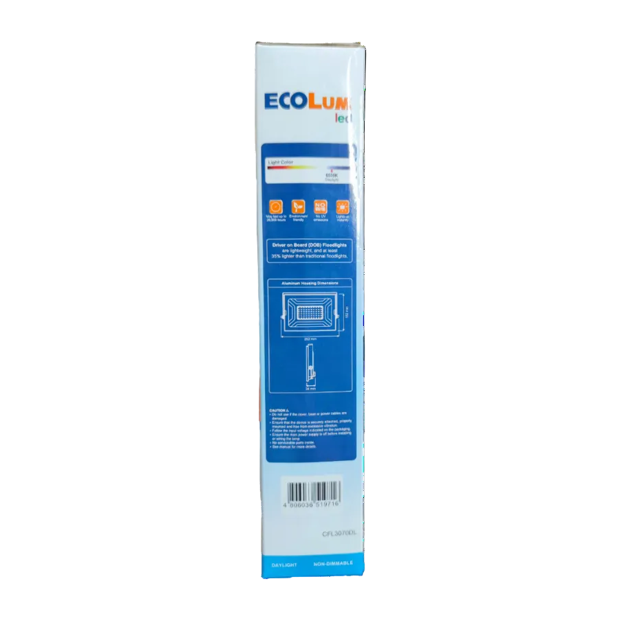 Ecolum 70W LED Flood Light 220V 6500K Daylight