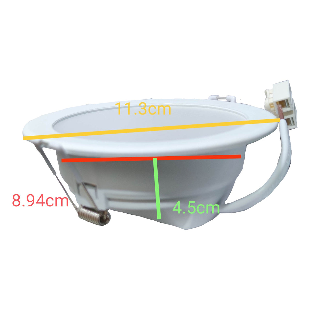 Ecolum 7W Tri Color LED Downlight 220V CDL223107TC Warm White 3000K Daylight 6500K Cool White 4000K Cut Hole Dia 90mm Face Dia 113mm Thickness 45mm