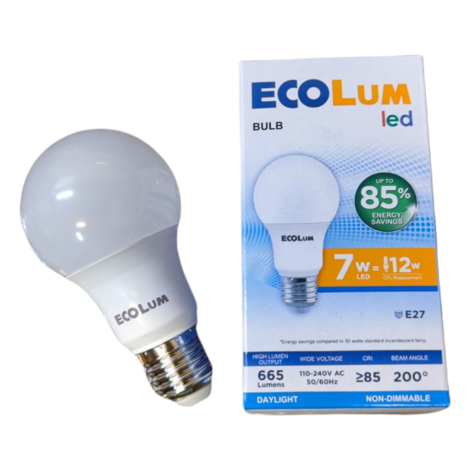 Ecolum LED Bulb 7W 220V E27 Daylight 6500K CBI207DL Electx Electrical Supply