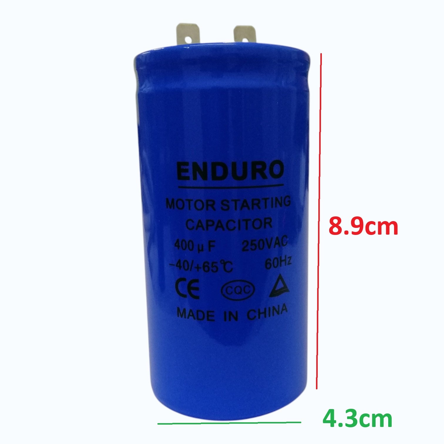 EnduroMotorStartingCapacitor400uF250VAC_400MFD250Vwith measurement