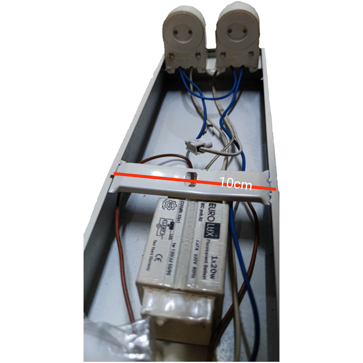Eurolux 2x20W Box Type Fluorescent Fixture with Starter