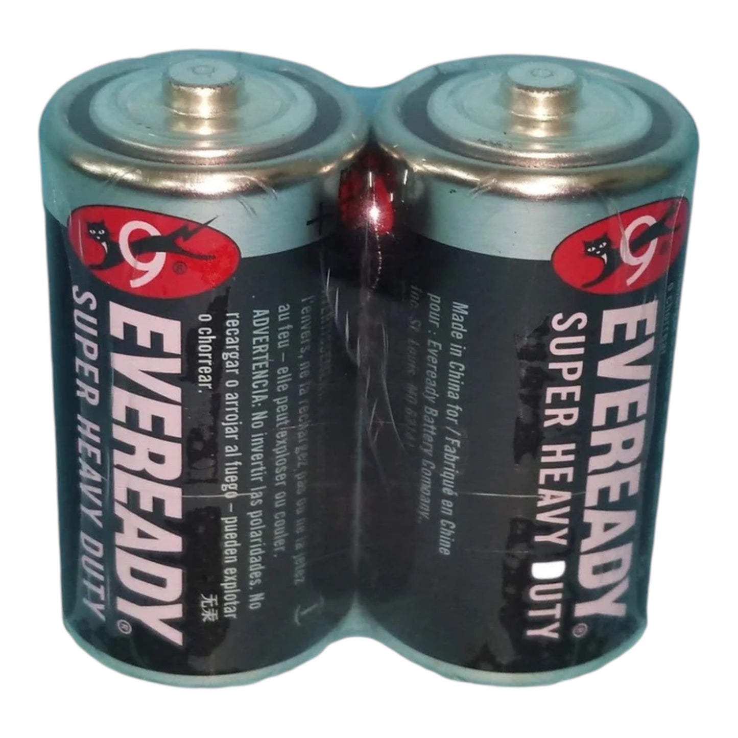A two-pack of EverReady Super Heavy Duty AA batteries in their plastic clamshell packaging, shown against a plain white background.