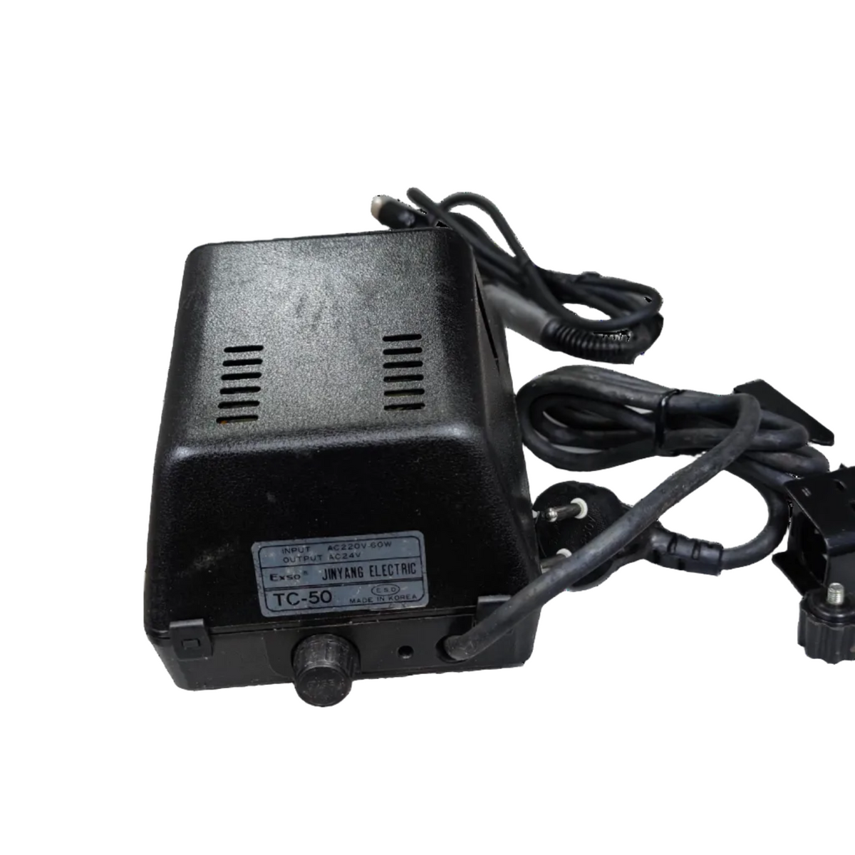 Exso Soldering Station 60W 220V with black plastic casing and attached power cords