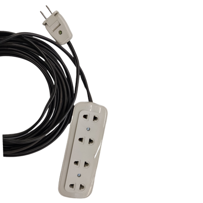 Omni Extension Cord 2200W 10A with multiple outlets and long black cable for power supply