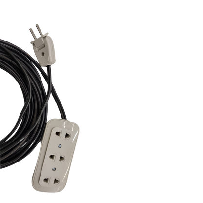 Omni Extension Cord 2200W 10A black power cord with three outlets for multiple device connections