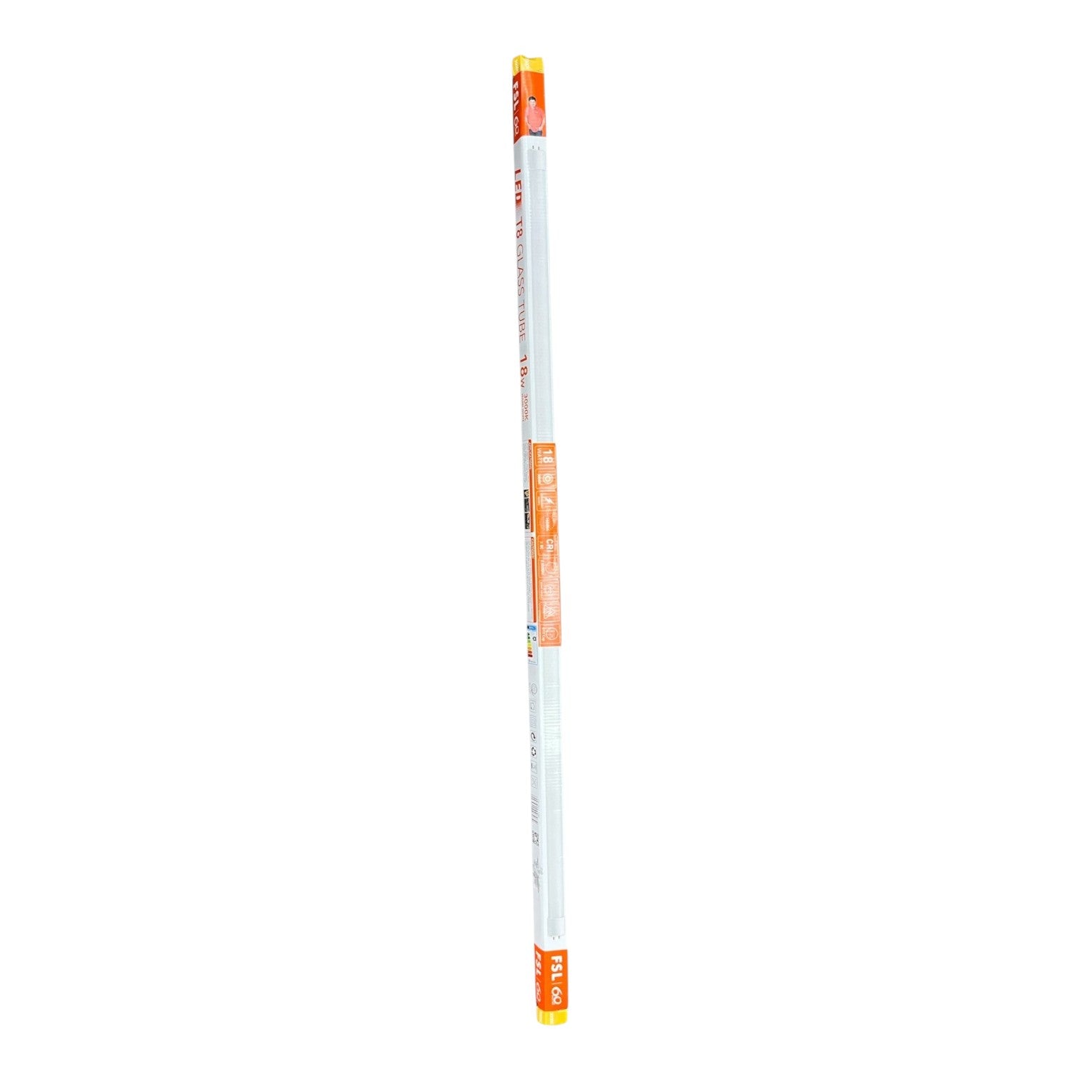 FSL 18W LED Fluorescent Tube T8 1.2M 220V Warm White 3000K Double Ended Electx Electrical Supply